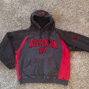 Vintage Men’s XL Colosseum Embroidered Cotton Graphic Wisconsin Badgers Hoodie